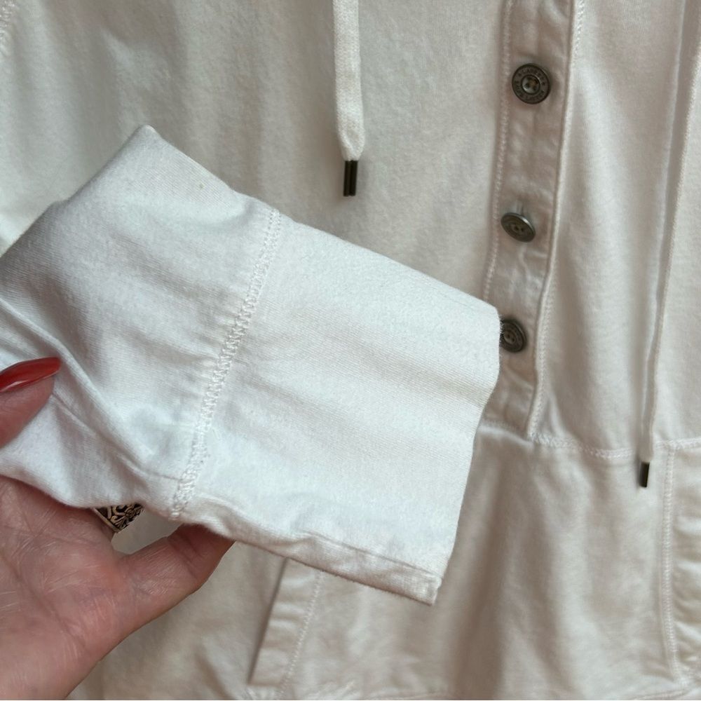 Lauren Ralph Lauren White Cotton Button-up Hoodie M - Picture 3 of 8